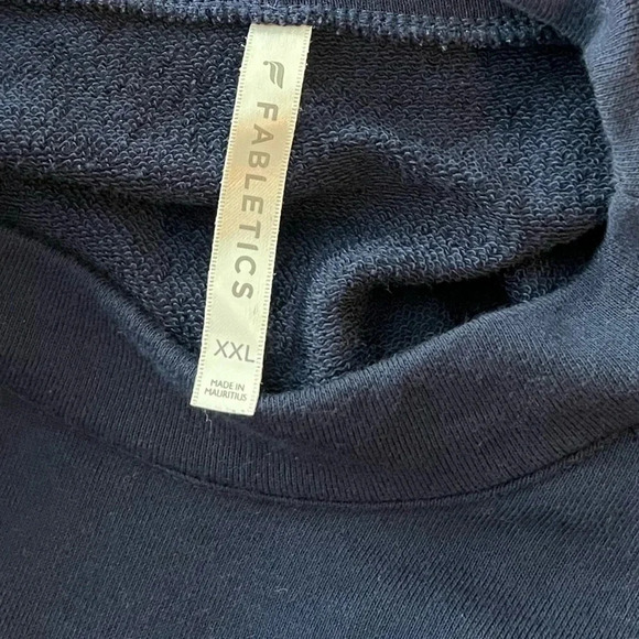 Fabletics Terry Selena Pullover Sweatshirt Size 2X XXL Navy Blue Cropped - Picture 4 of 6